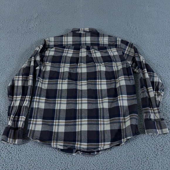 LOT OF 2 Eddie Bauer Shirt Mens Medium Gray Plaid Flannel Button Outdoor Hiking - Picture 11 of 12